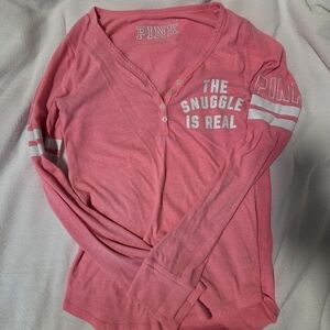 PINK Victoria's Secret Pink Long Sleeve Pajama Top